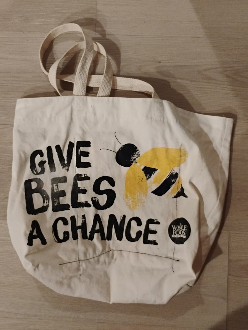 Whole Foods Upcycled Give Bees A Chance Tote Bag Os